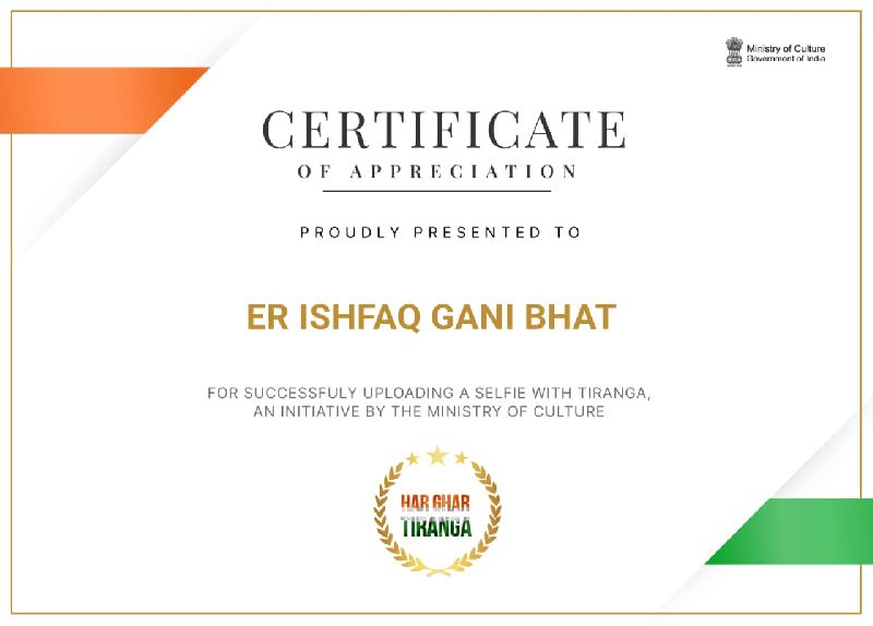 CERTIFICATE OF APPRECATION